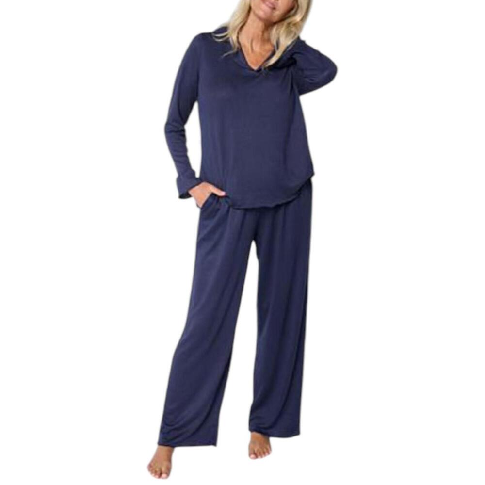 Comfort Code Women's 2pk Hacci Ribbed Knit PJ Set Navy - Regular